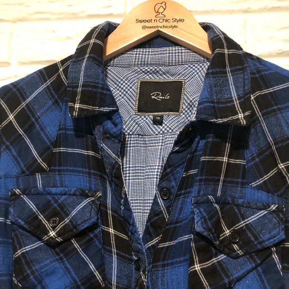 Rails Flannel/Plaid Button Front Top - Picture 2 of 3
